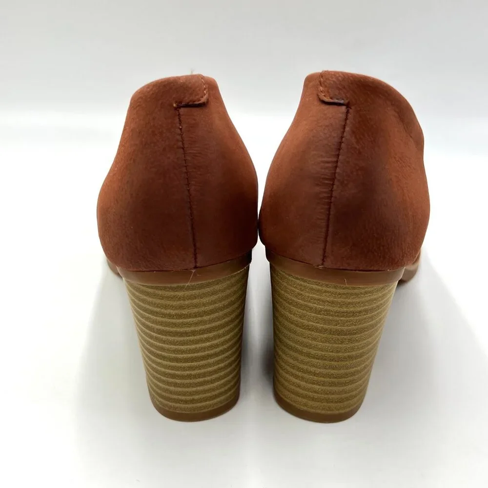 9N 9 NARROW WIDTH Softwalk Womens Sienna Brown Leather Heels‎ Pumps Shoes